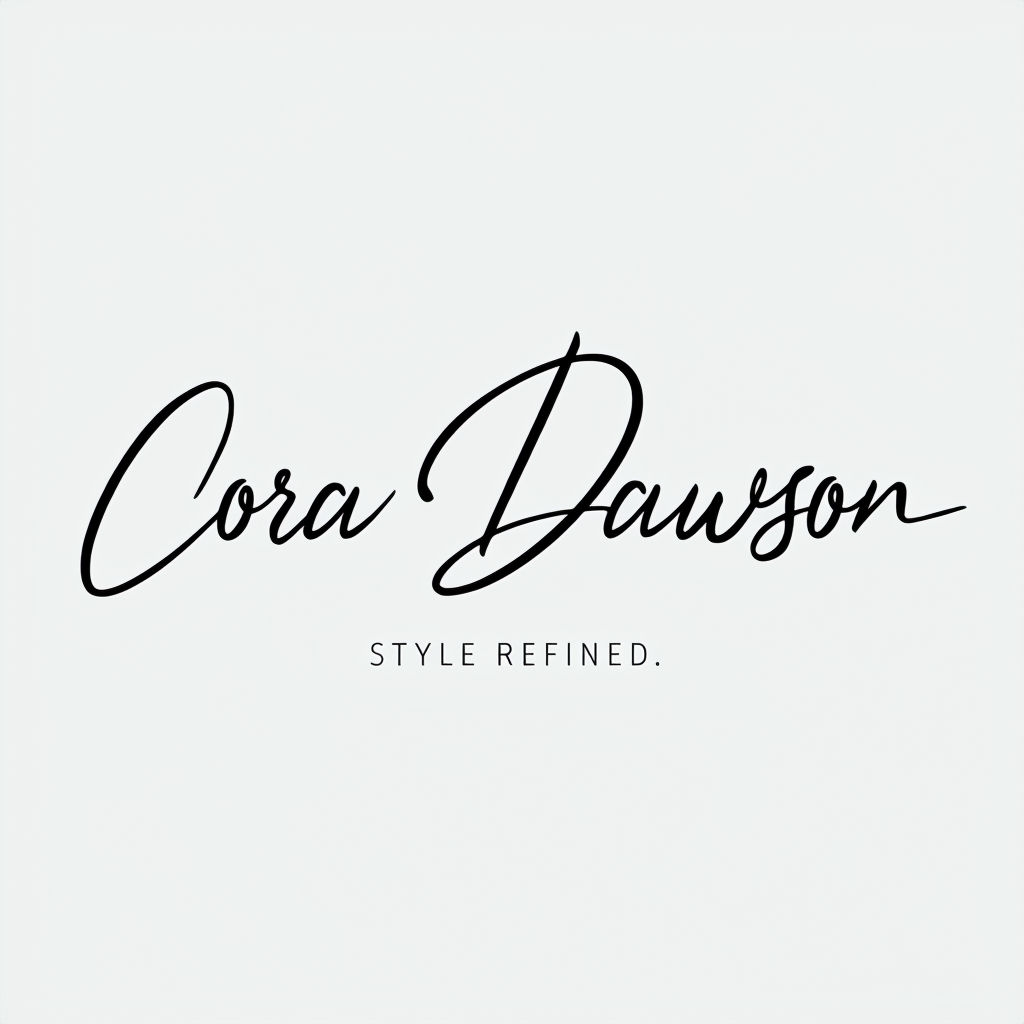 Elegant Cora Dawson Minimalist Logo Design in Handwritten Script Logo