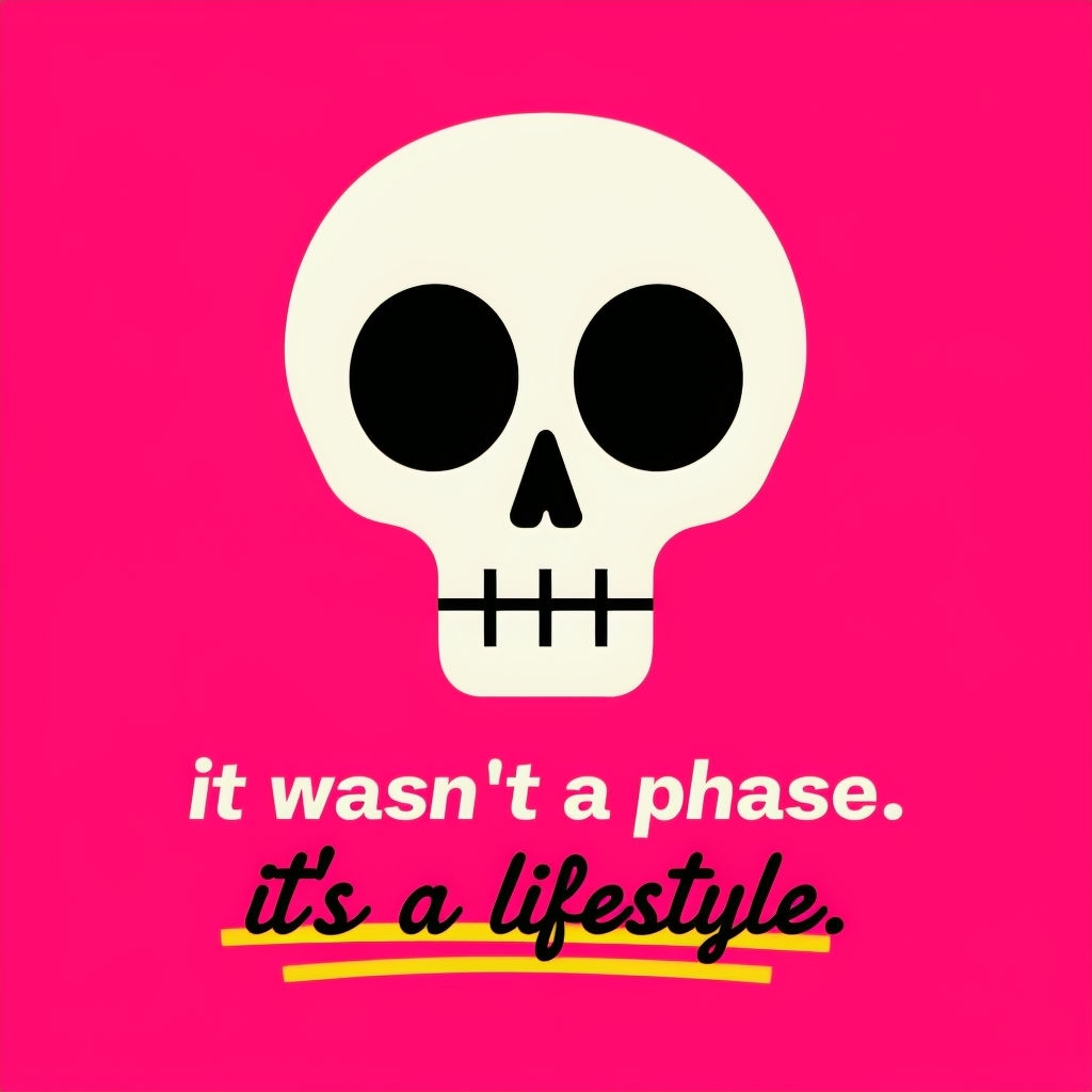 Playful Edgy Skull Design with It's a Lifestyle Text T-Shirt