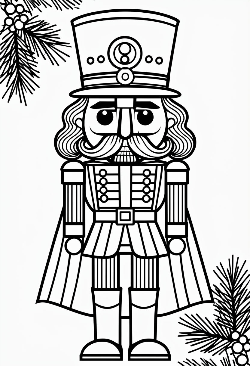 Traditional Toy Soldier Coloring Page Design for Kids Coloring Book Pages