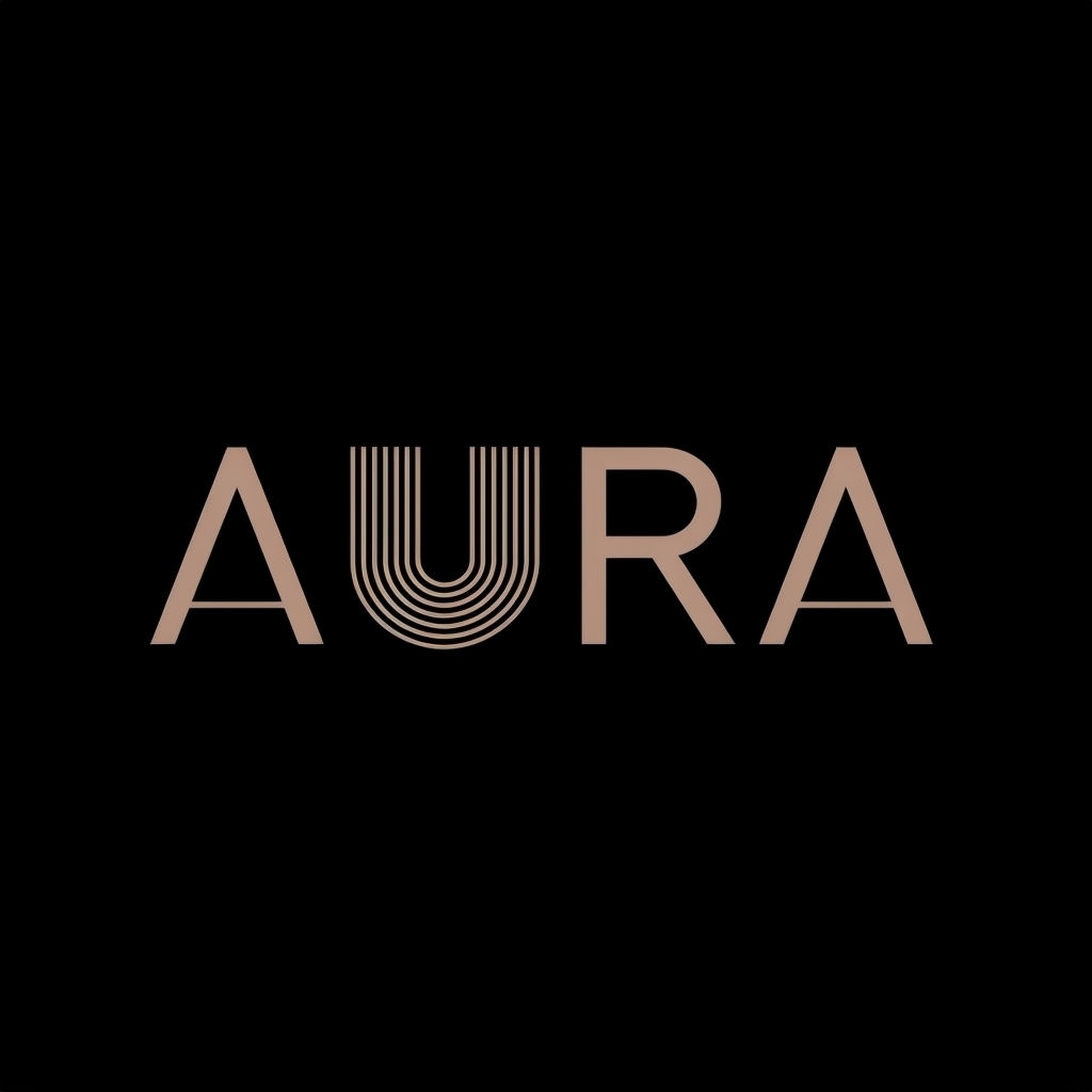 Elegant Minimalist AURA Logo with Unique Typography Design