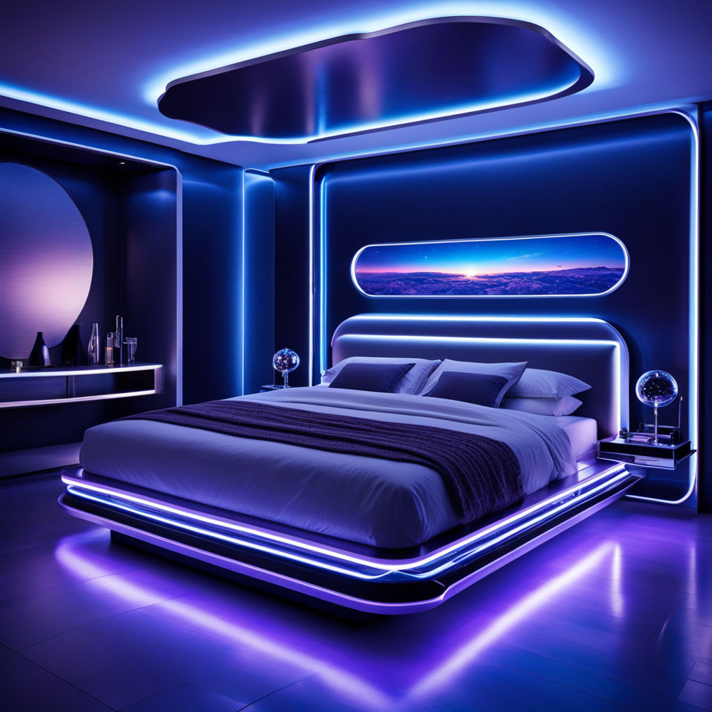 Futuristic bed with an intricate headboard design by Alex - Playground