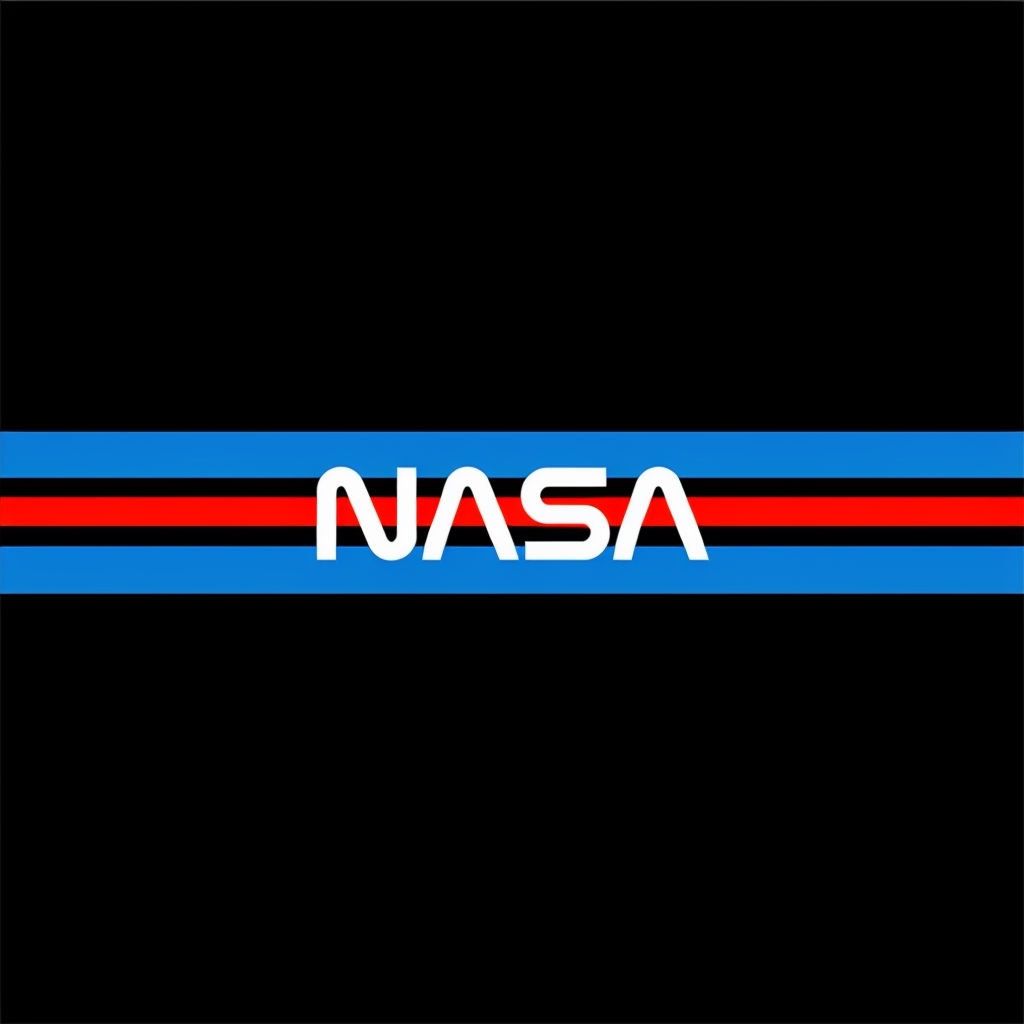 Minimalist NASA Logo on Black Background Mug