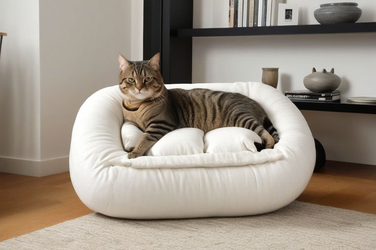 Create a pile of pillows in the shape of a throne in the mid... by