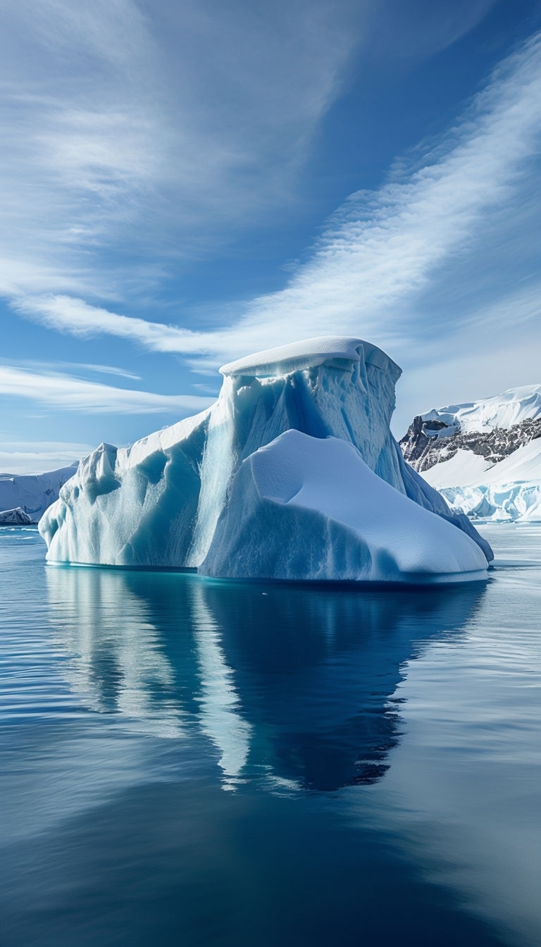 Serene Arctic Iceberg Landscape Photography Mobile Wallpaper