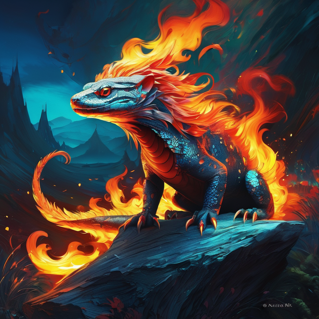 Mythical fantasy ( Fire Leon Salamander 50) by Jelly Shaft - Playground