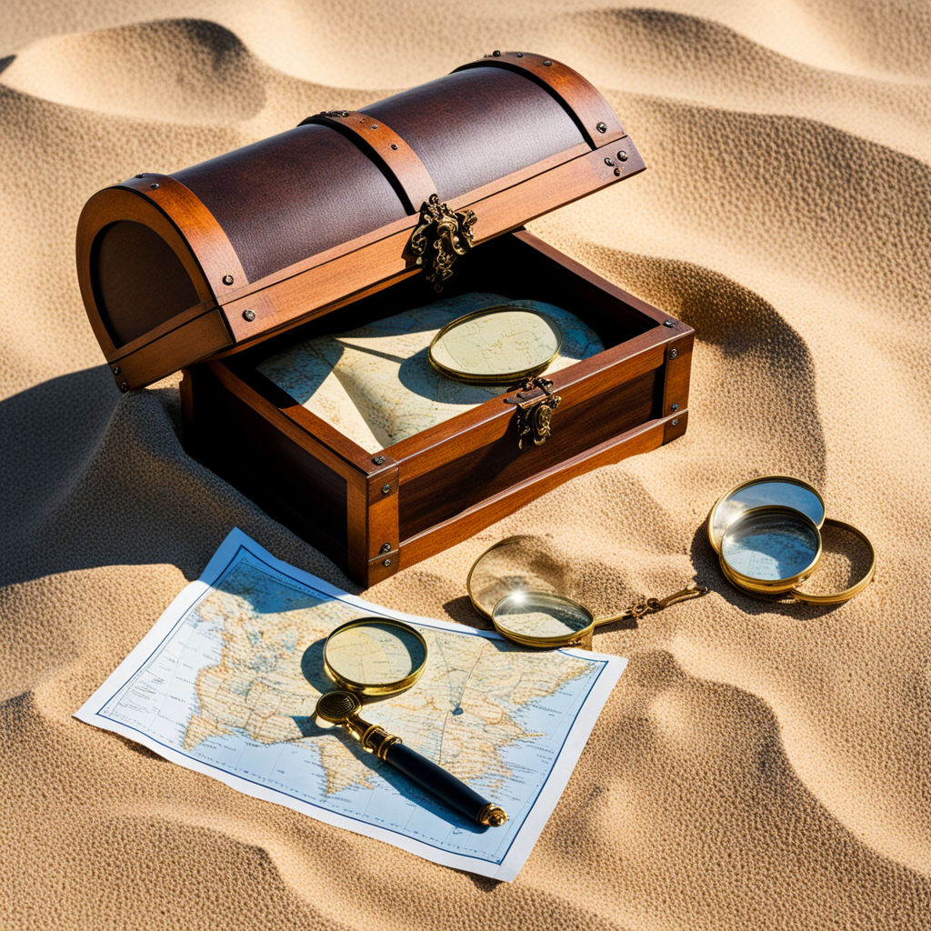 A treasure chest buried in the sand by abhishek chahar - Playground