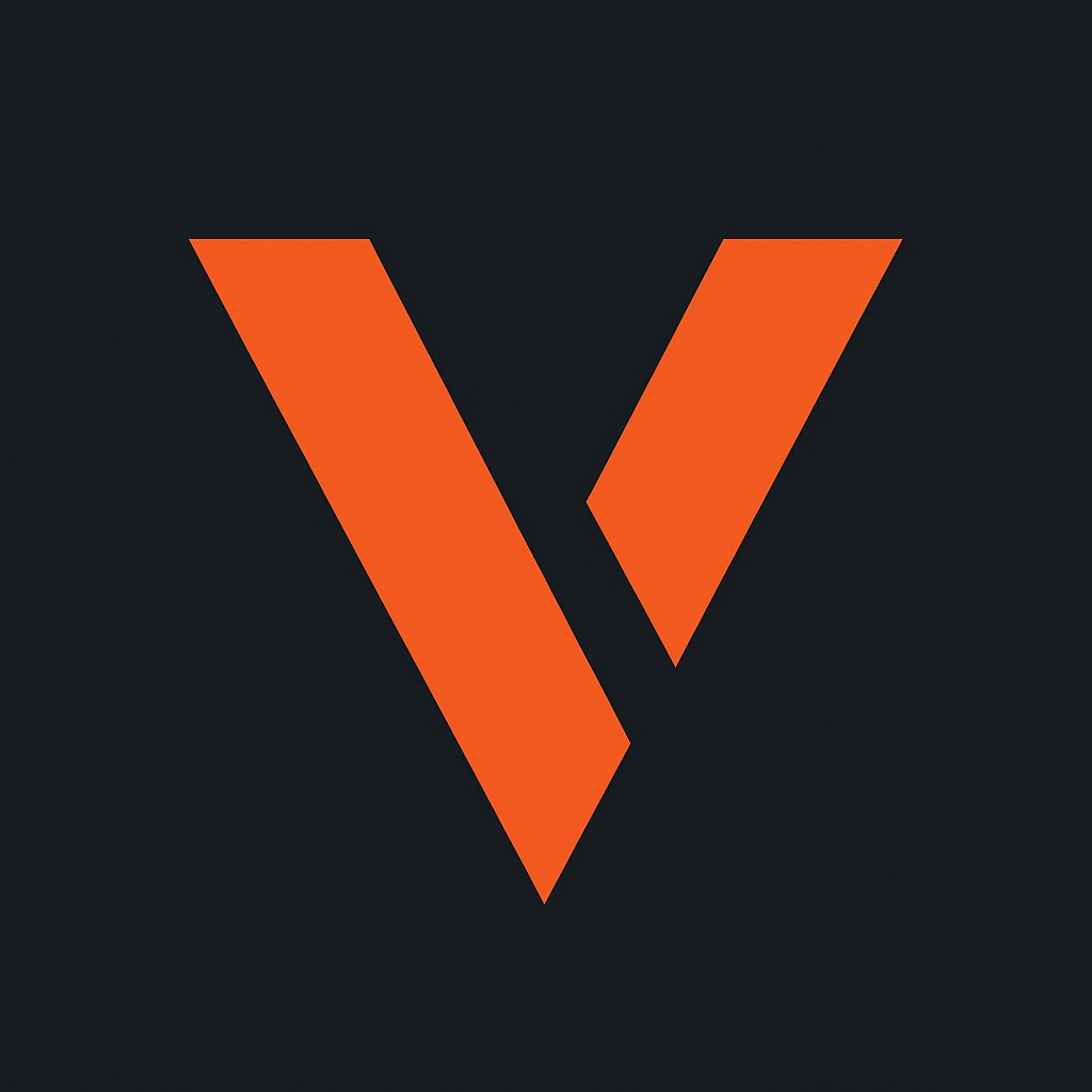 Bold Modern Orange V Monogram Logo Design