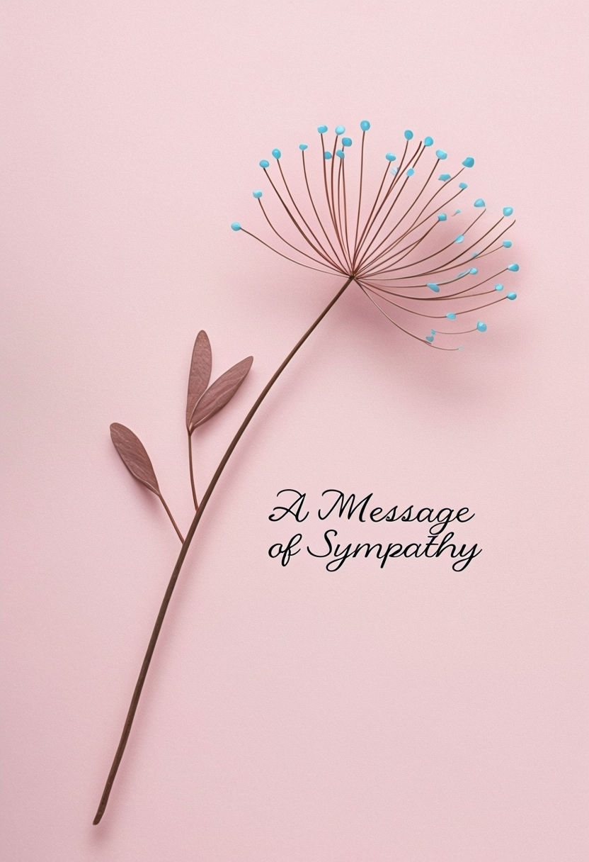 Minimalist Sympathy Message Greeting Card Design