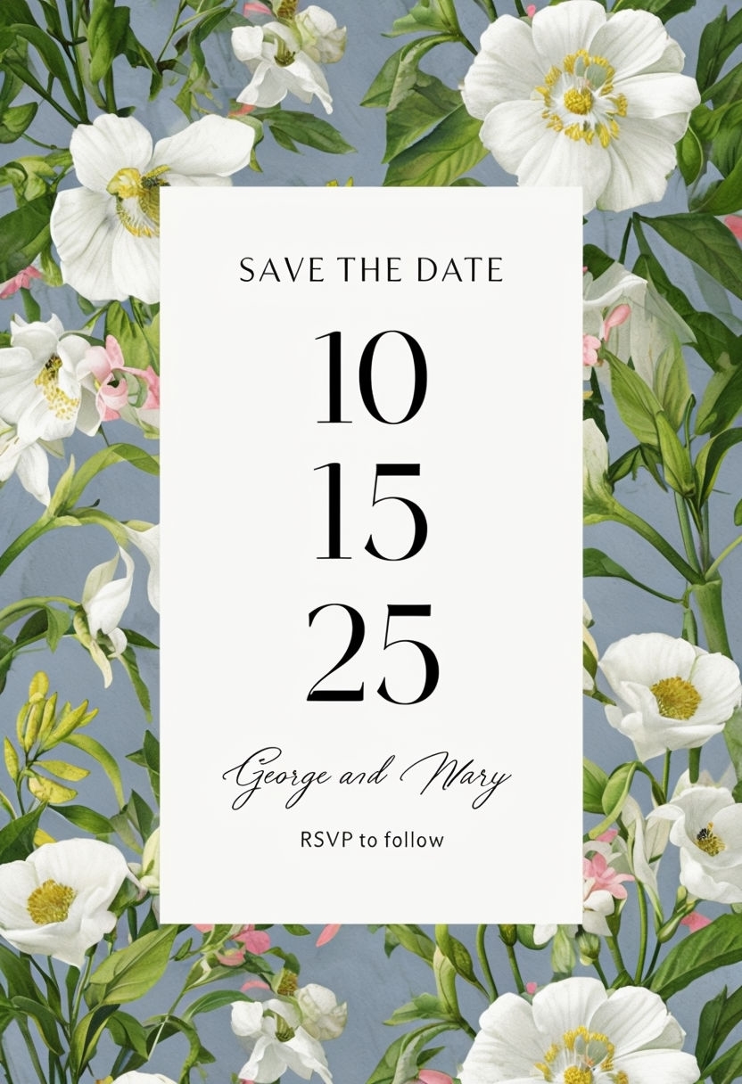 Elegant Botanical Save the Date Card Design