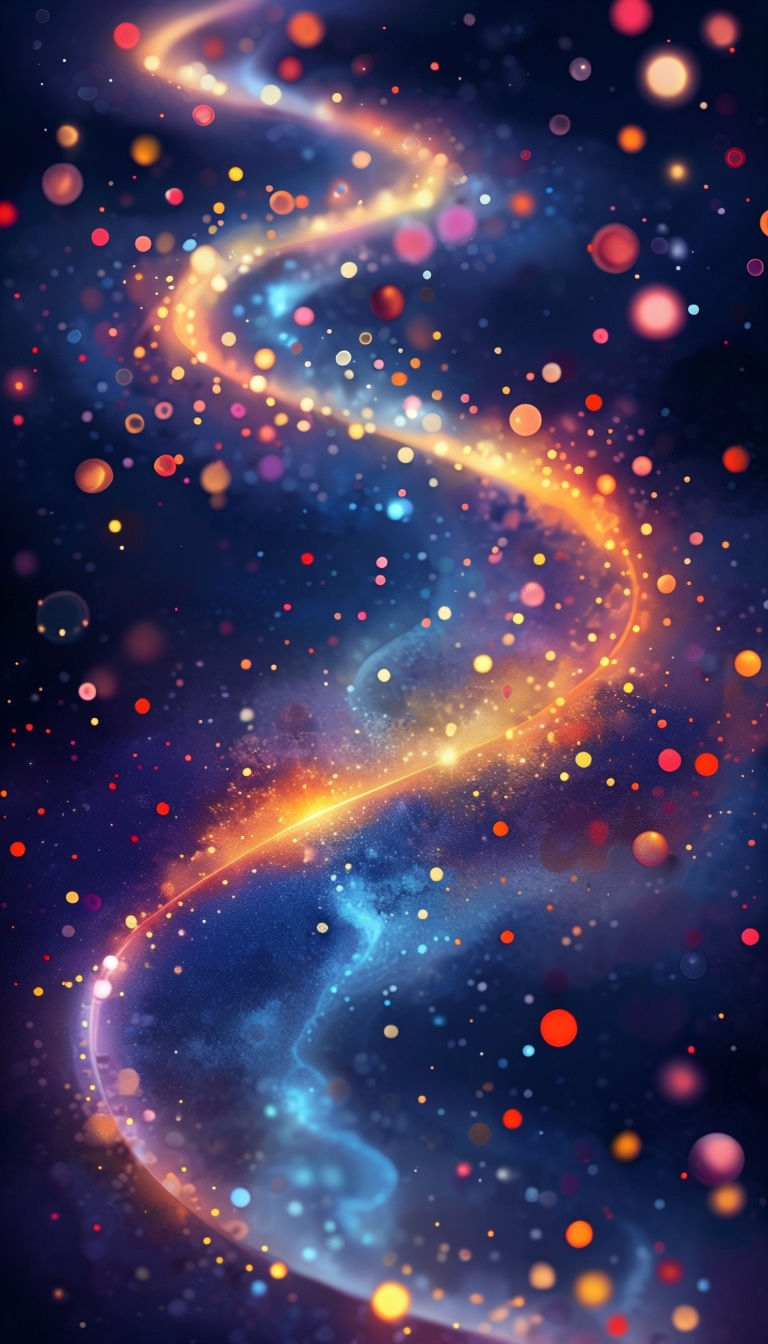 Cosmic Journey Through Vibrant Paths Digital Art Poster