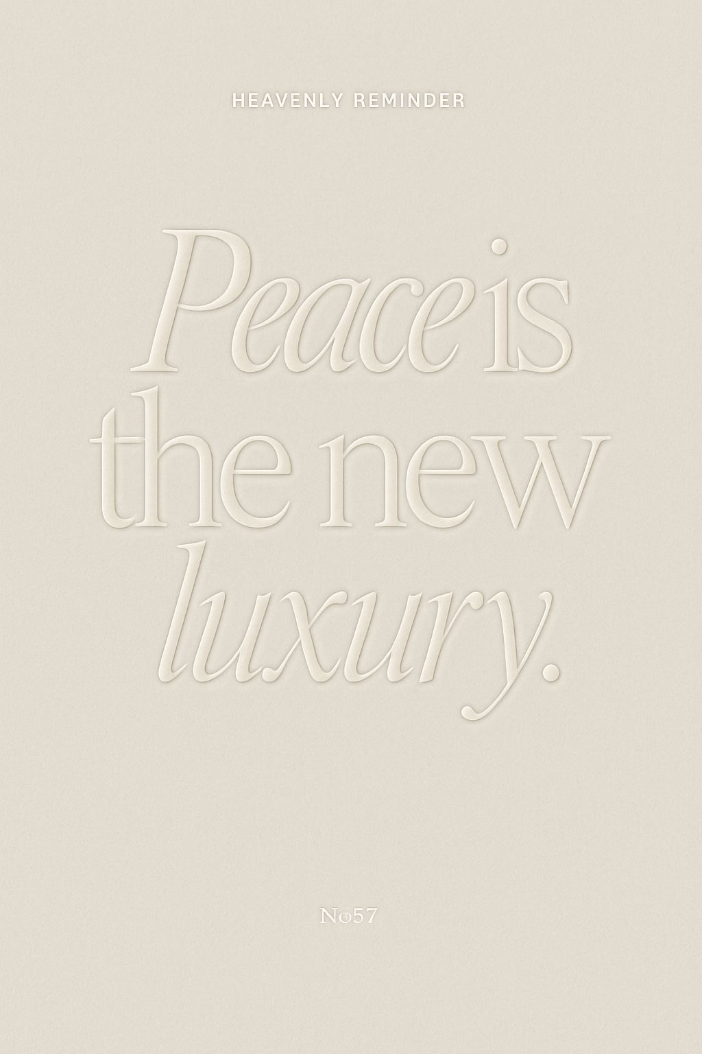 Peace is the New Luxury Inspirational Quote Social Media Post