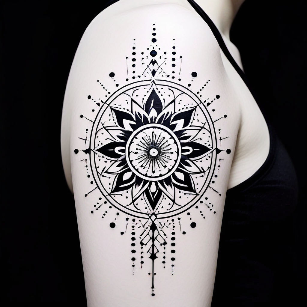 Heavy Water Tattoo - Sneak peek of a big ass mandala piece. Starts on her  front left thigh and wraps around the hip and all the way up the ribs to the