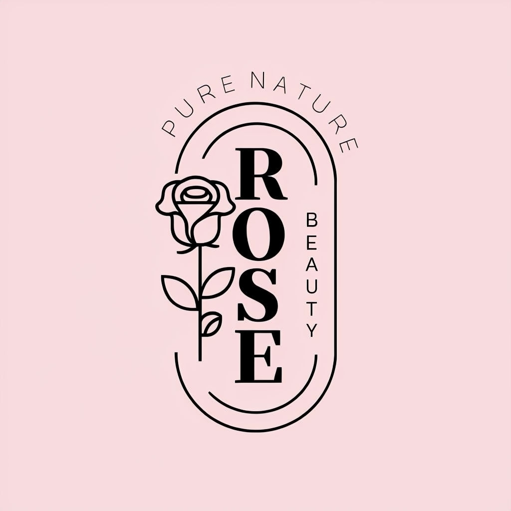 Minimalist Black Rose Logo for Pure Nature Beauty Brand Logo