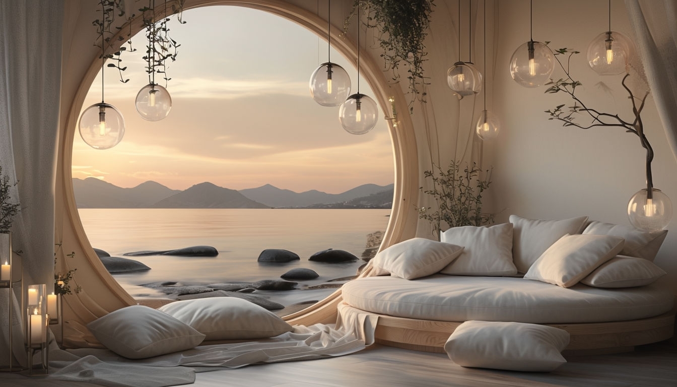 Serene Sunset Seascape Interior Room Art for Tranquil Spaces