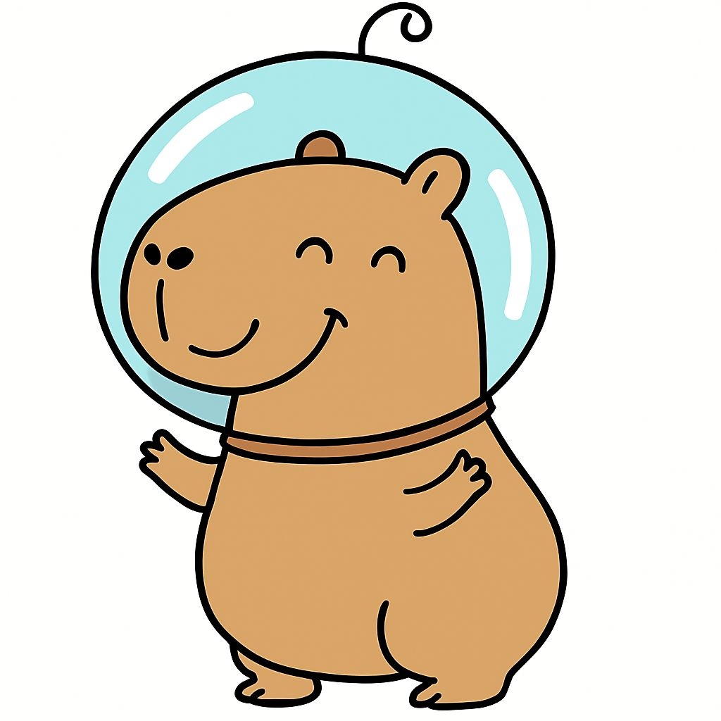 Cheerful Cartoon Bear Character in Blue Helmet Sticker