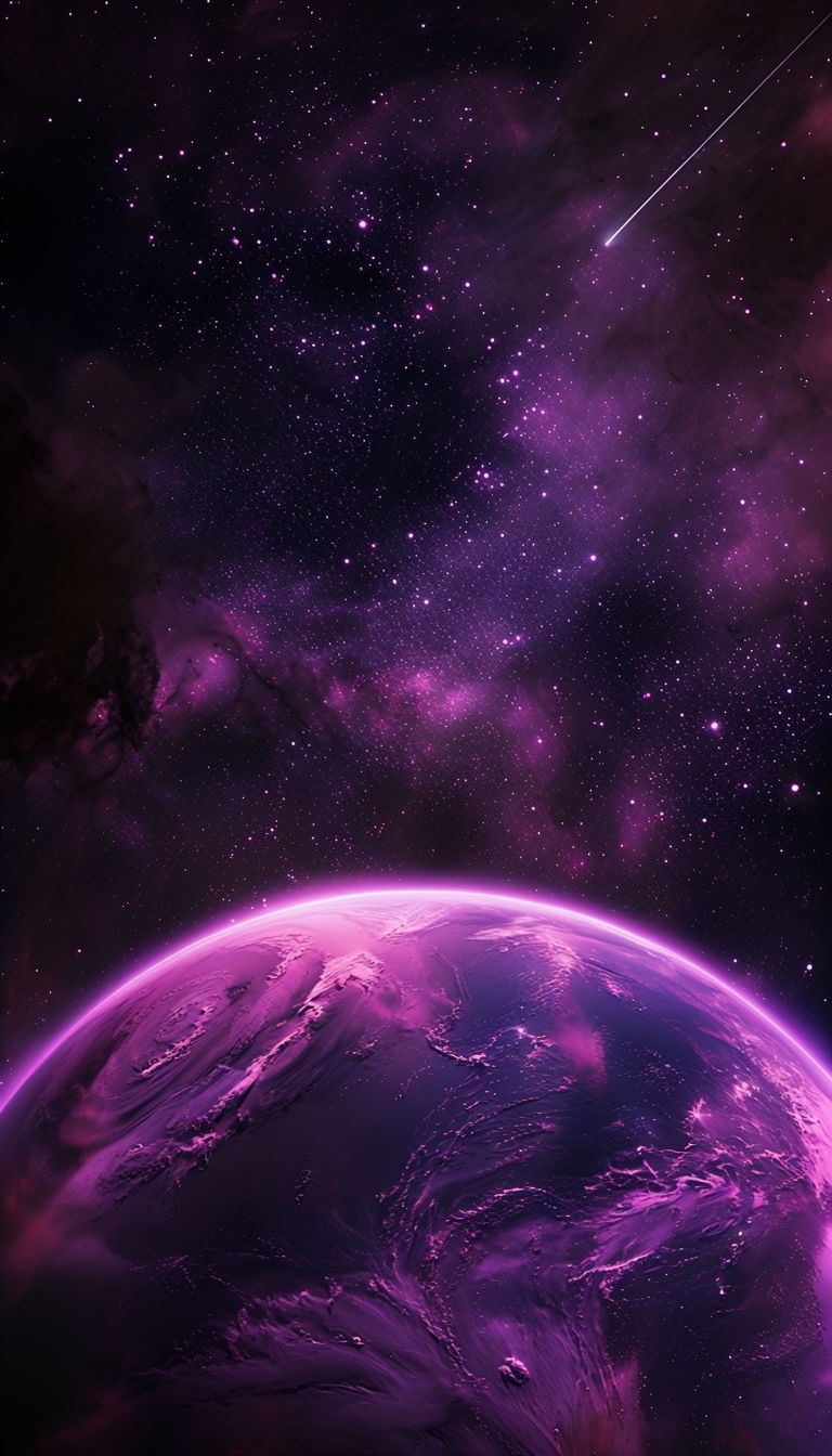 Vibrant Cosmic Planet Scene with Stars and Nebulae Mobile Wallpaper