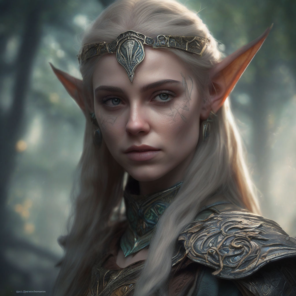 Sexy Elf girl portrait is very beautiful Sharp ears