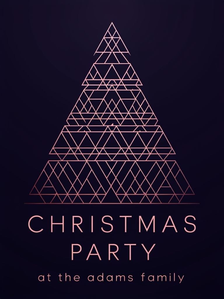 Elegant Minimalist Christmas Party Poster with Geometric Tree Design