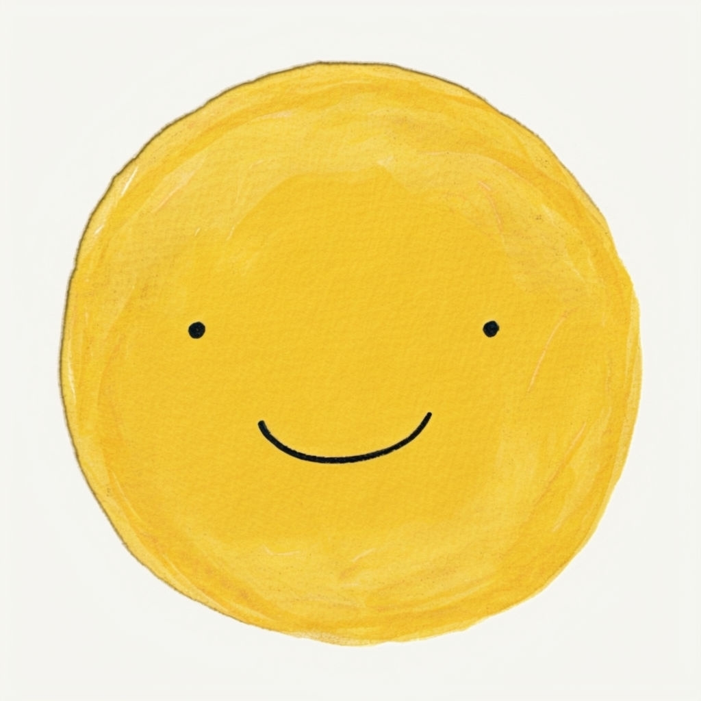 Cheerful Minimalist Sun or Moon Illustration Mug