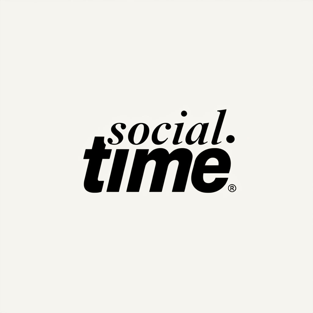 Minimalist 'Social Time' Logo Design on Off-White Background