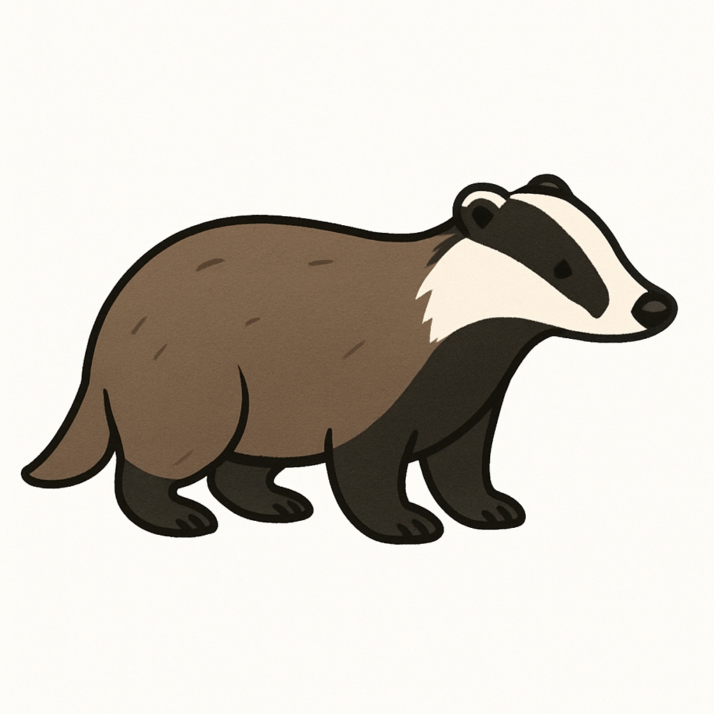 Adorable Cartoon Badger Illustration with Playful Design Sticker