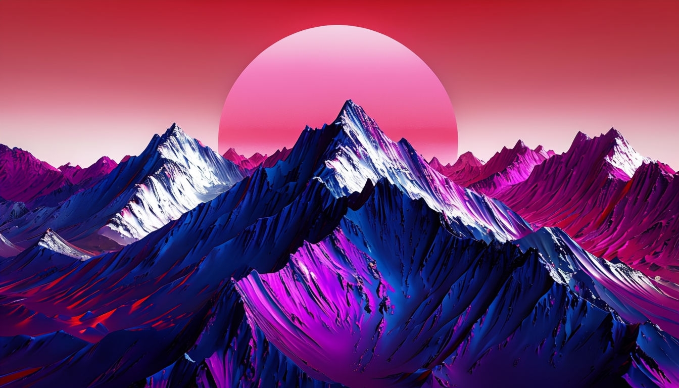 Vivid Abstract Surreal Mountain Landscape Virtual Background
