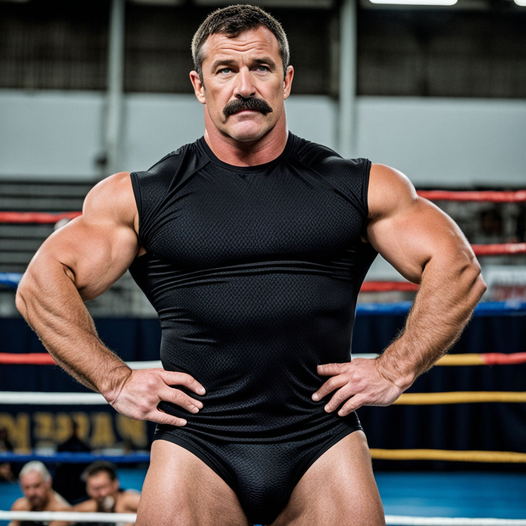 Irish muscle daddy. Wearing a black cloth wrestling speedo w... by ...