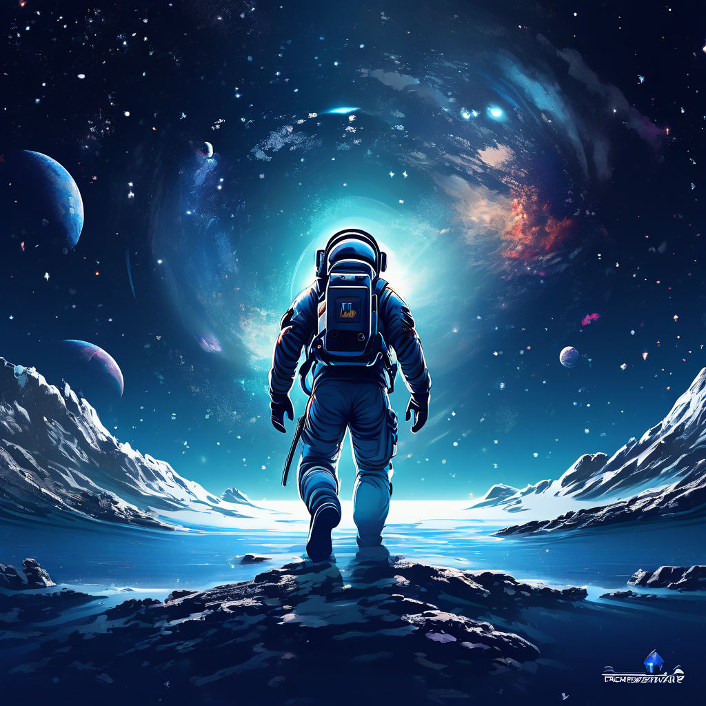 Logotipo de astronauta nadando en un mar de galaxia by THE GAMER ...