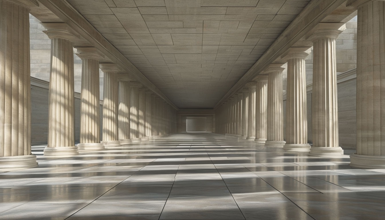Grand Classical Architectural Space with Colonnade Virtual Background