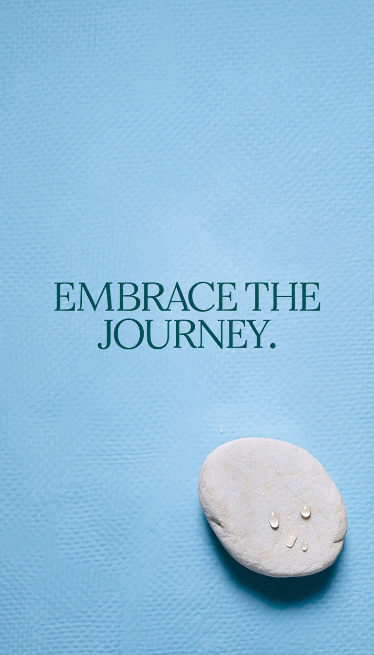 Embrace the Journey Motivational Quote on Calm Blue Background Social Media Post