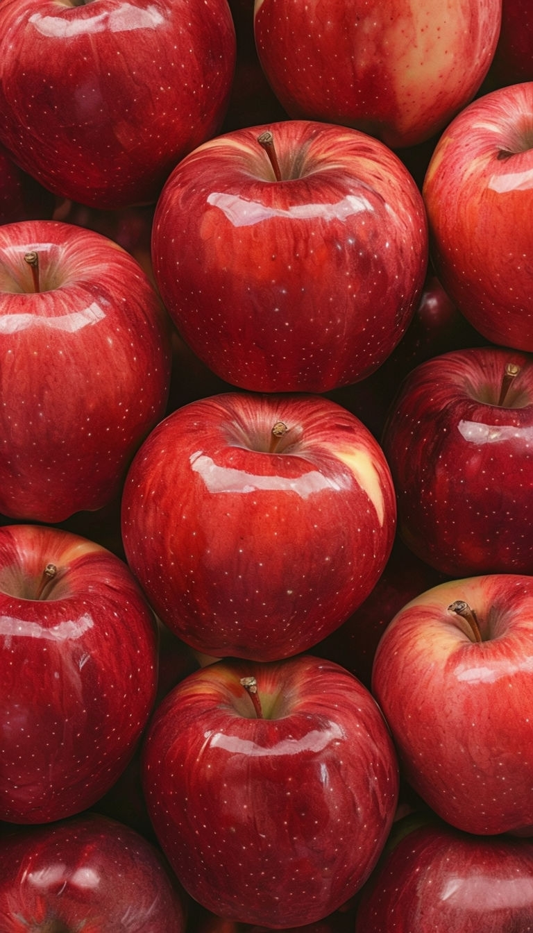 Glossy Red Apples Close-Up Photography Mobile Wallpaper