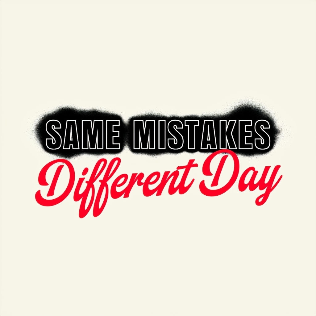Same Mistakes Different Day Motivational Typography Poster