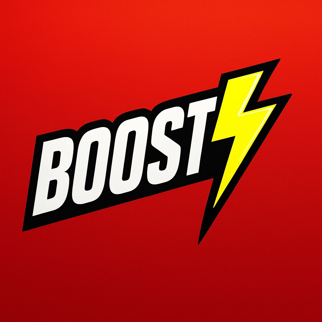 Dynamic Boost Logo Design with Lightning Bolt Element