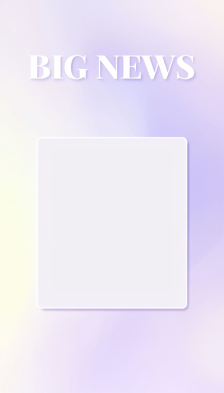 Elegant Big News Announcement Design with Soft Gradient Background Social Media Post