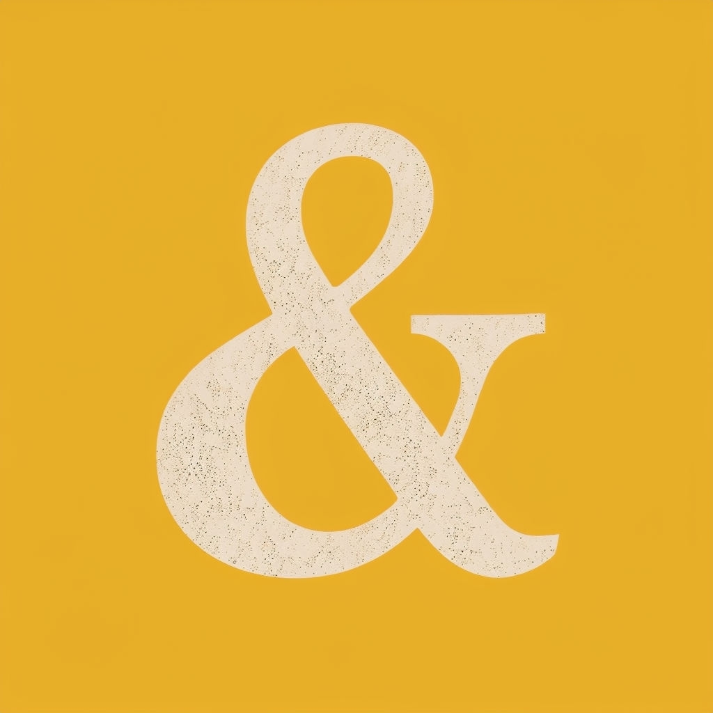 Vintage Rustic Beige Ampersand Monogram Design