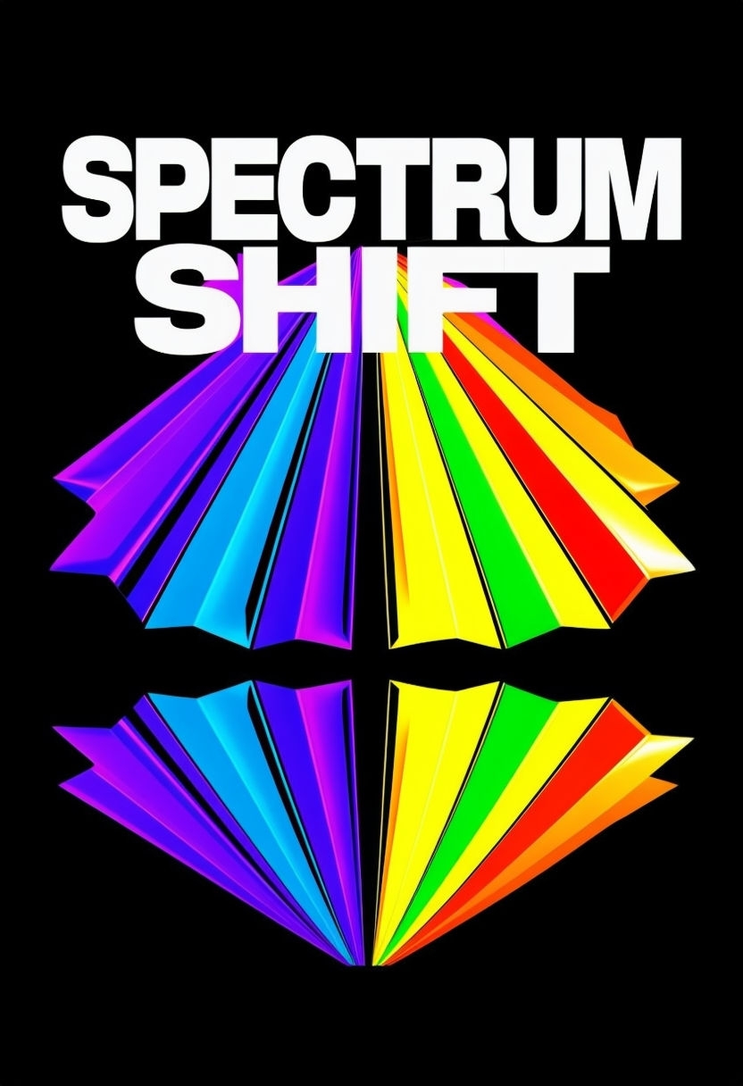 Vibrant Abstract Spectrum Shift Geometric Art Poster