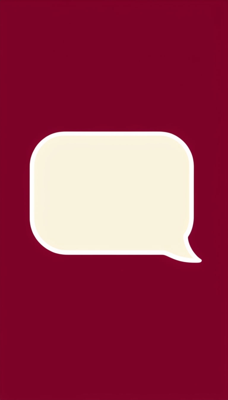 Minimalist Beige Speech Bubble on Deep Maroon Background Social Media Post