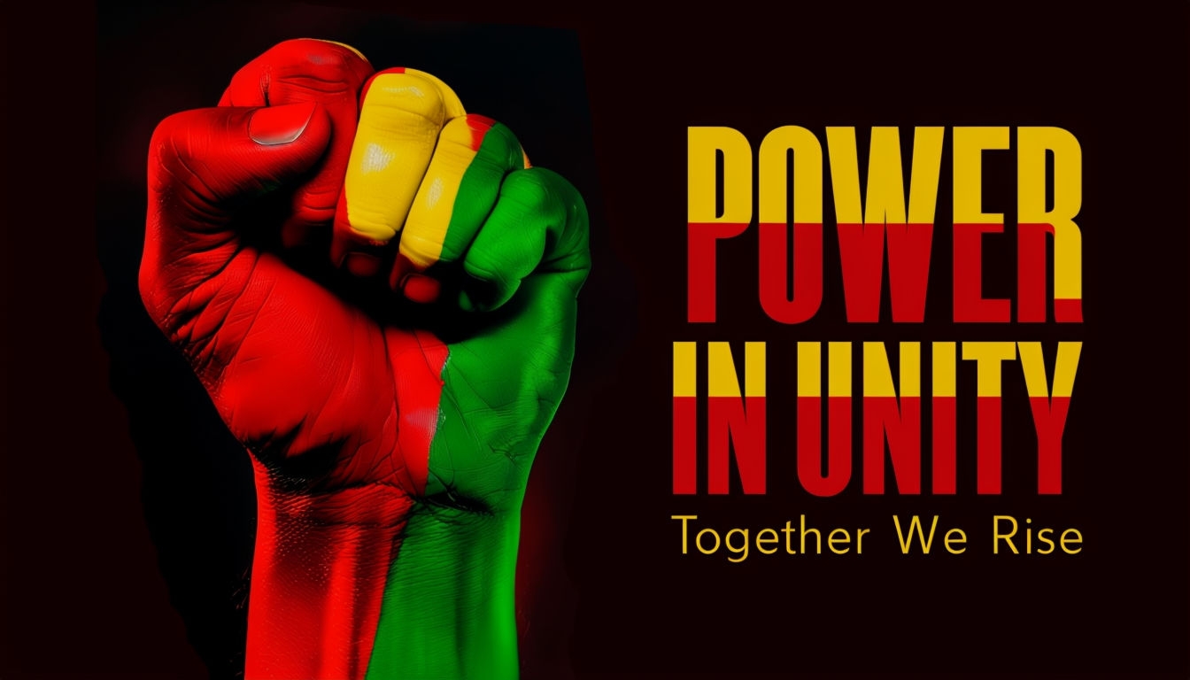 Vibrant Fist Symbolizing Strength with Empowering Text Social Media Post