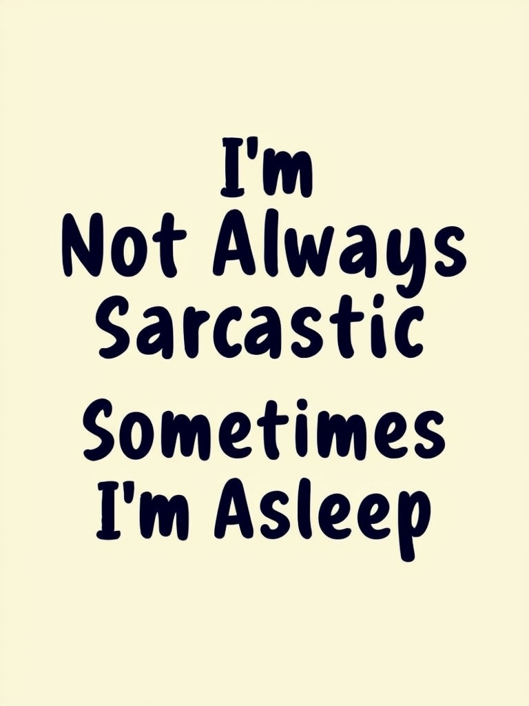 I'm Not Always Sarcastic Casual Humor Quote Poster