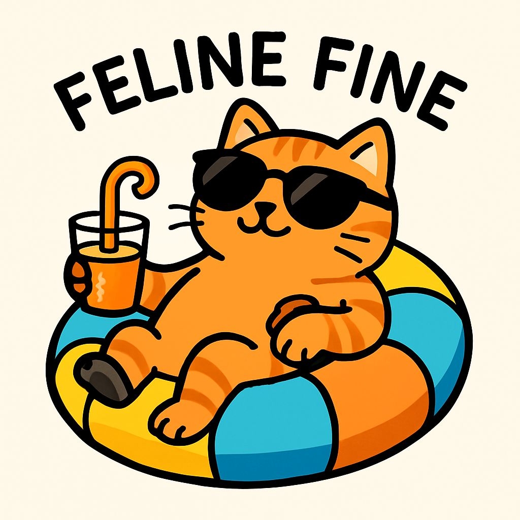 Playful Orange Tabby Cat on a Colorful Float Mug