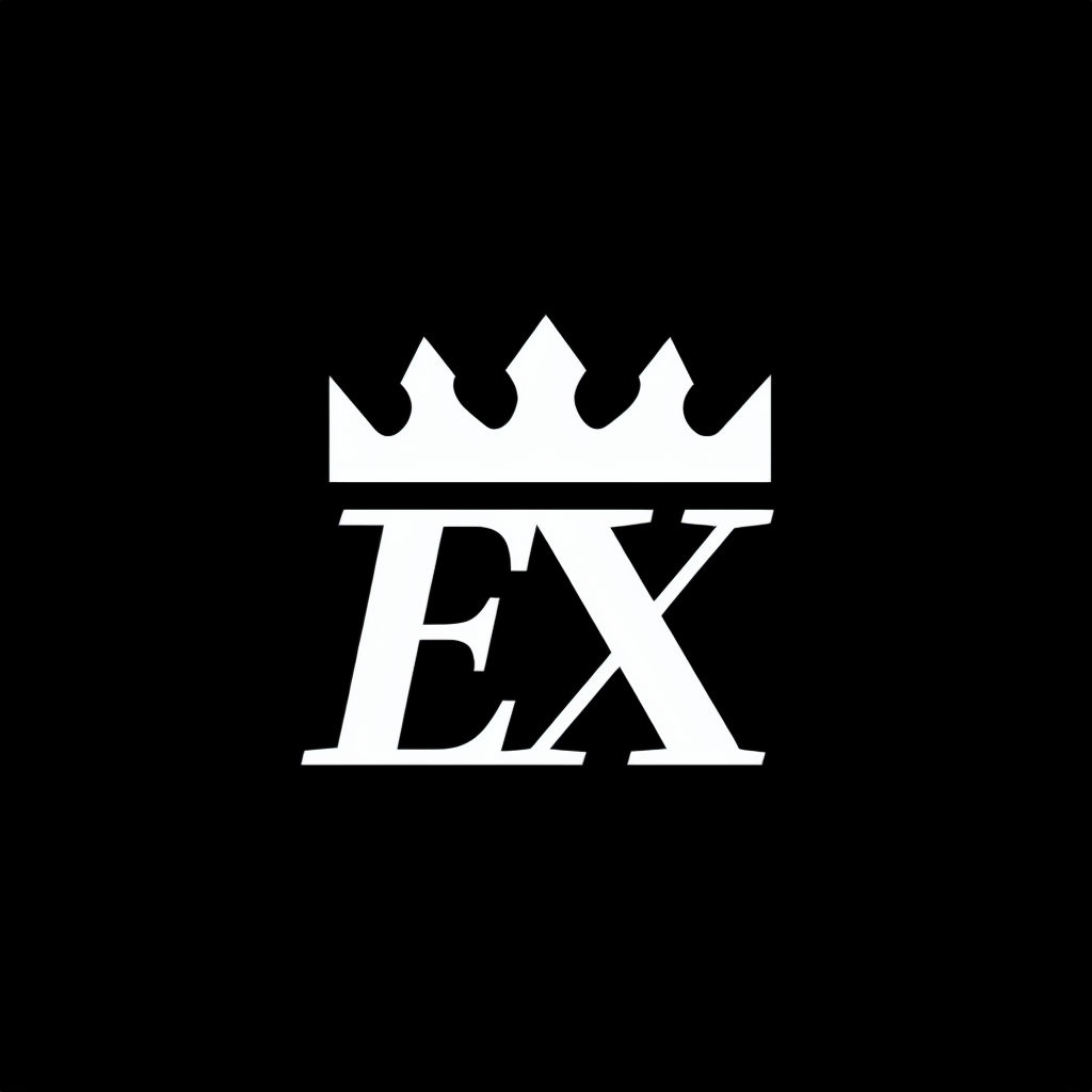 Minimalist Black and White EX Crown Logo T-shirt