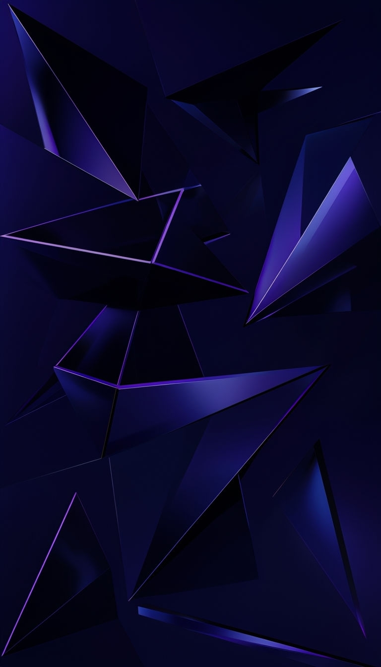 Abstract Geometric Triangles and Pyramids in Midnight Blue Mobile Wallpaper