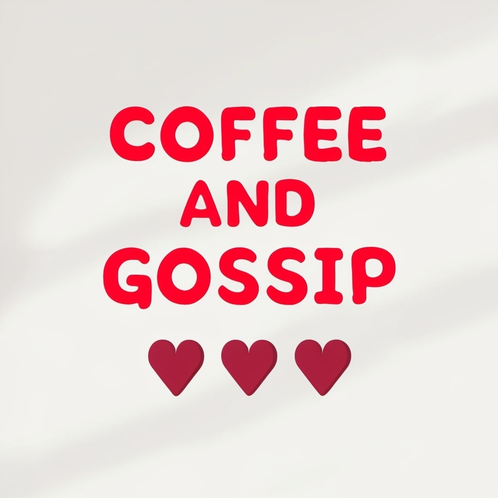 Vibrant Coffee and Gossip Heart Illustration Poster