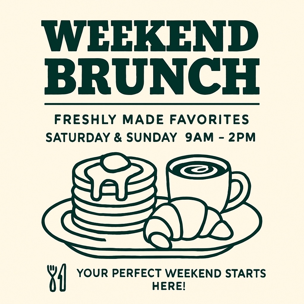 Minimalist Weekend Brunch Promotional Poster Design Ads