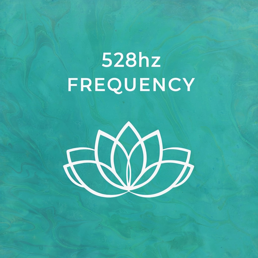 Inspirational White Lotus Flower with 528hz Frequency Design Spotify Album Cover