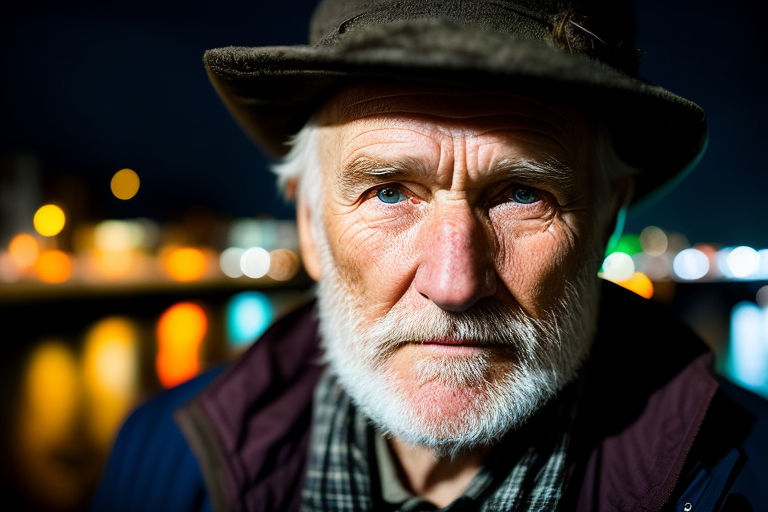 A close-up of a Irish old man's face by Ali Alktbi - Playground