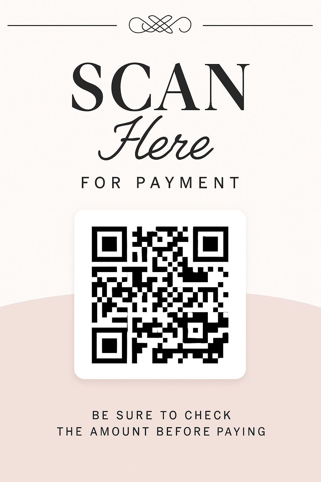 Minimalist QR Code Payment Instruction Poster Design Flyer