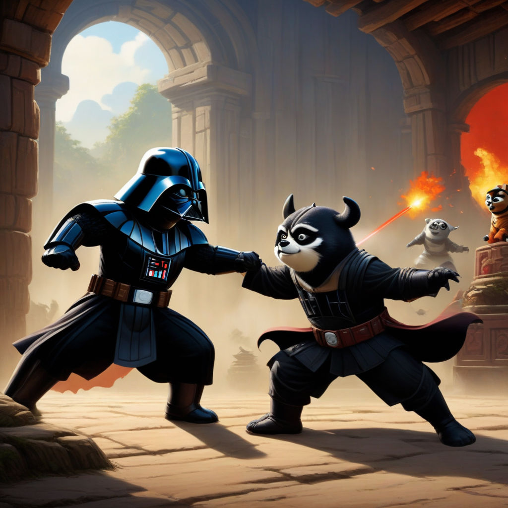 Darth Vader fights Po from Kung Fu Panda by Эркин Душанов - Playground