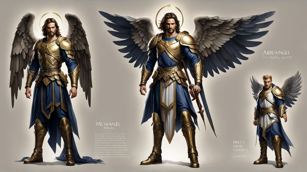 Archangel Michael is depicted as a majestic and powerful fig... by ...