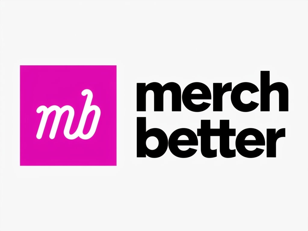 Modern Minimalist Merch Better Logo Design with Cursive Initialism